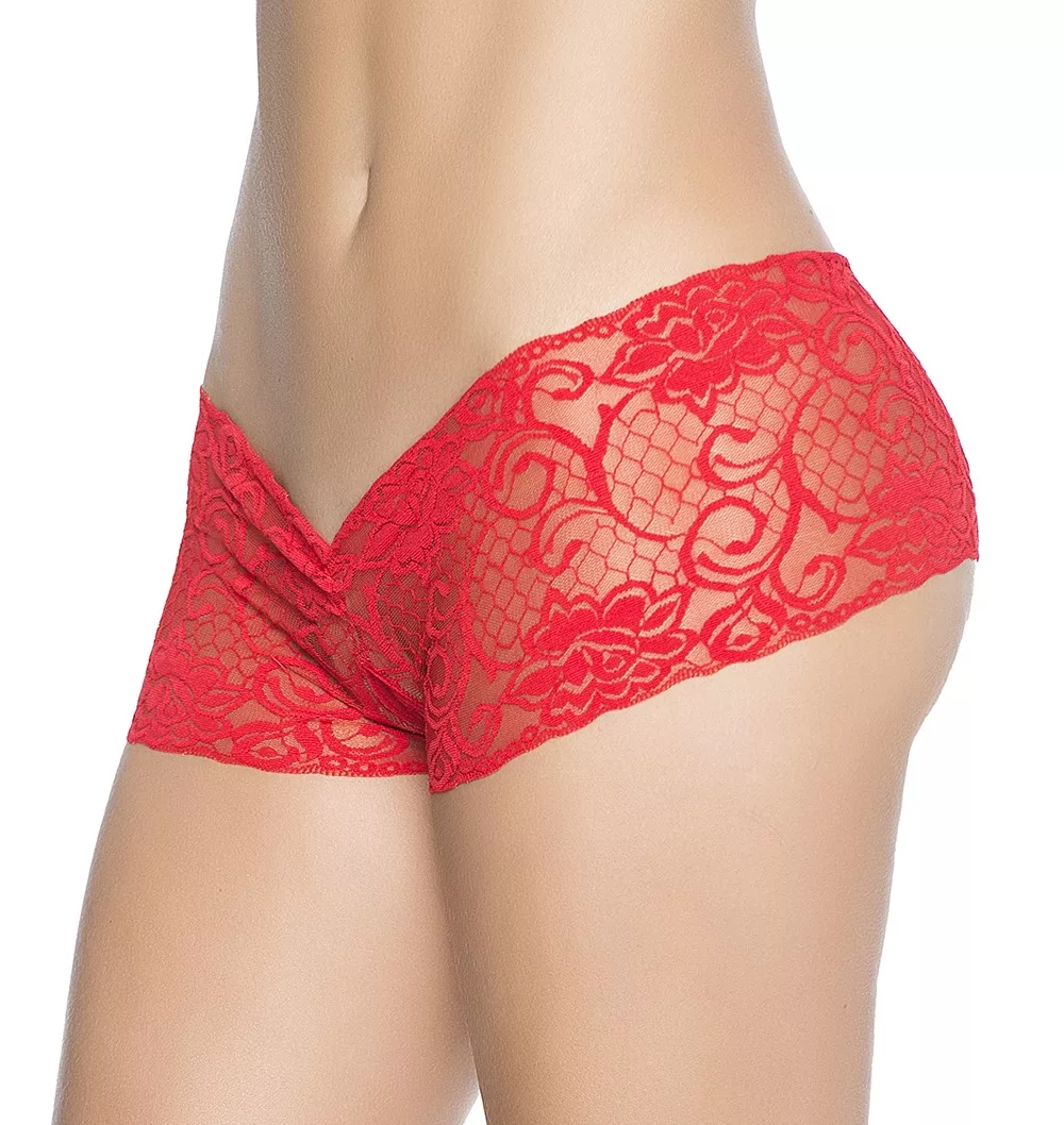 Shorty ouvert à l'entrejambe rouge