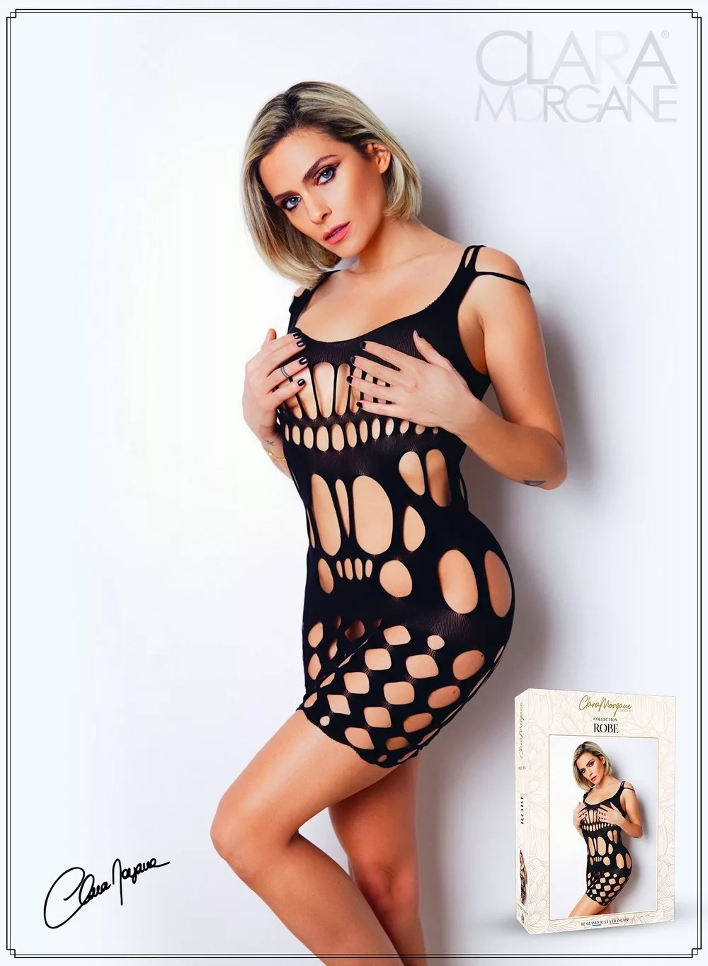Robe moulante en résille noire - Le Numéro 4 - Collection Robe