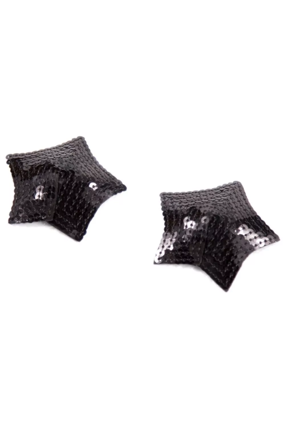 Paire de cache tétons adhésifs étoile pailletée sequin noir