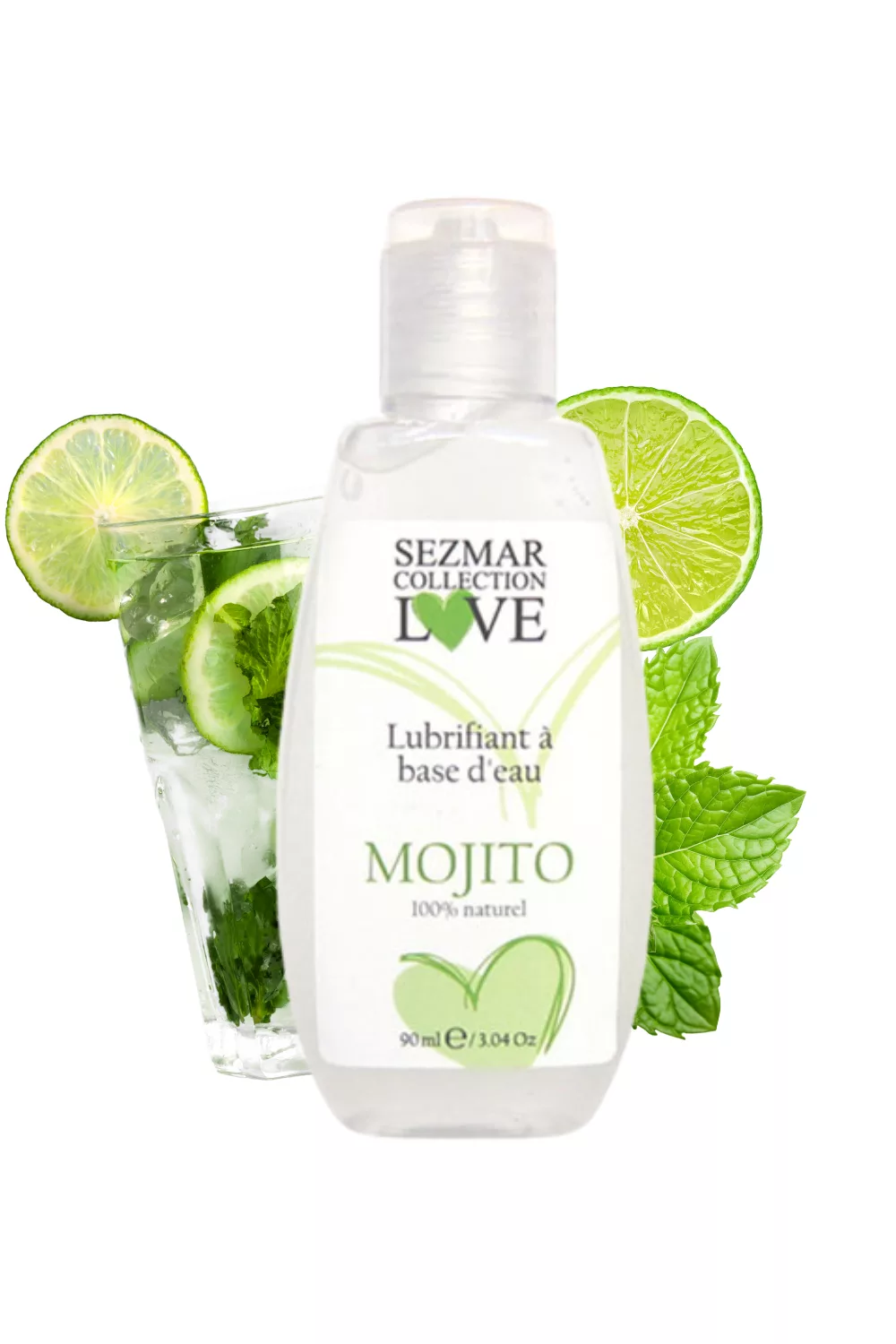 Lubrifiant à base d'eau 100% naturel Mojito 90 ml