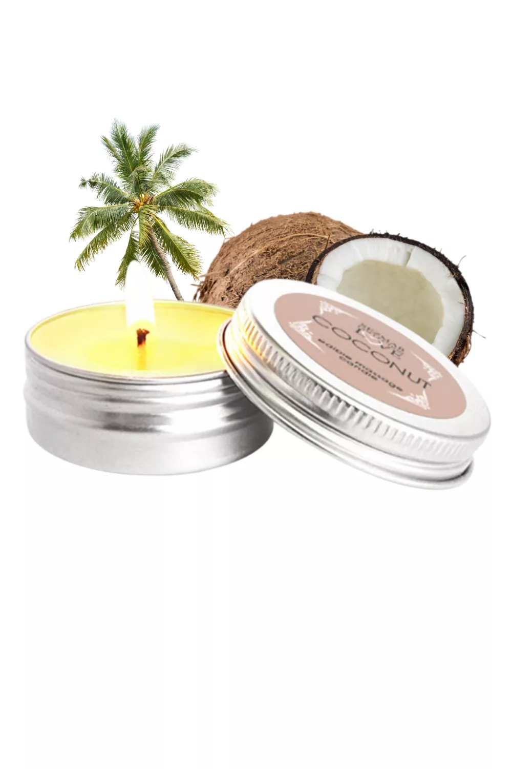 Mini Bougie de massage Noix de coco 30ml 100% naturelle