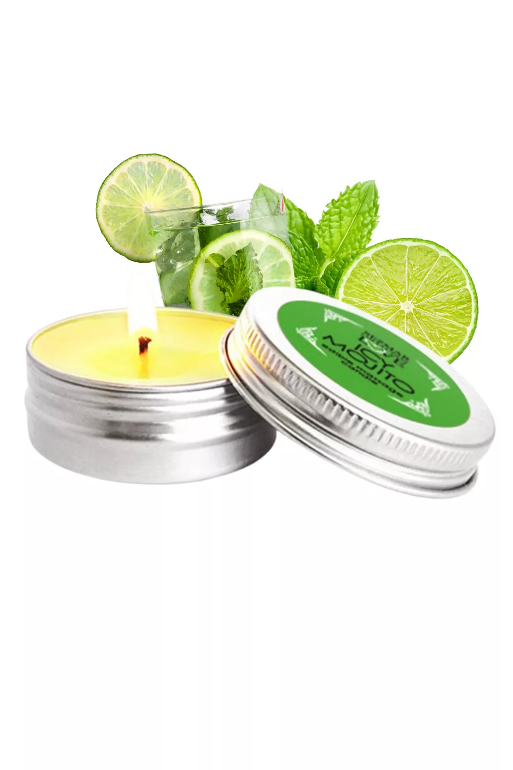 Mini Bougie de massage mojito 30ml 100% naturelle