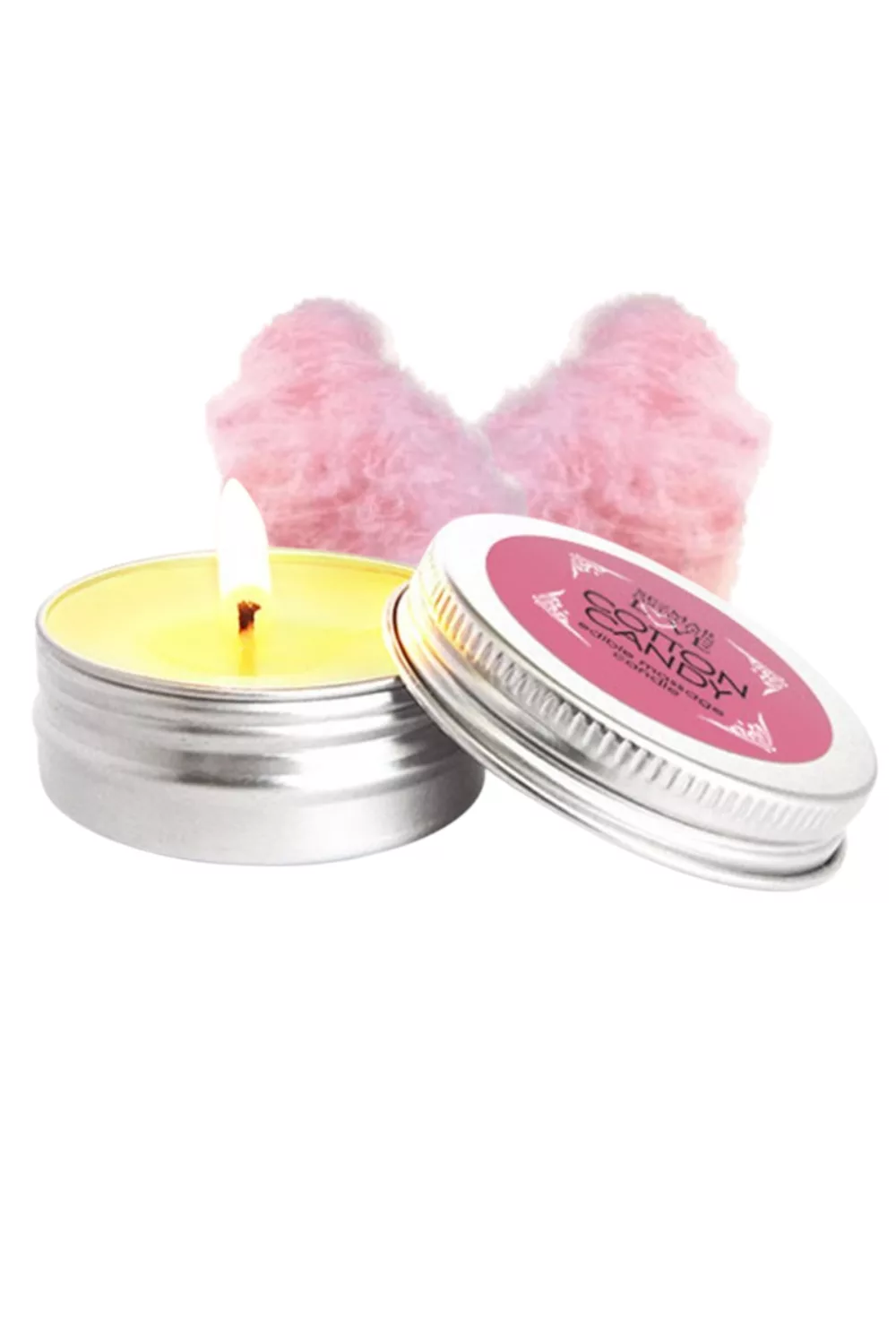 Mini Bougie de massage barbe à papa 30 ml 100% naturelle