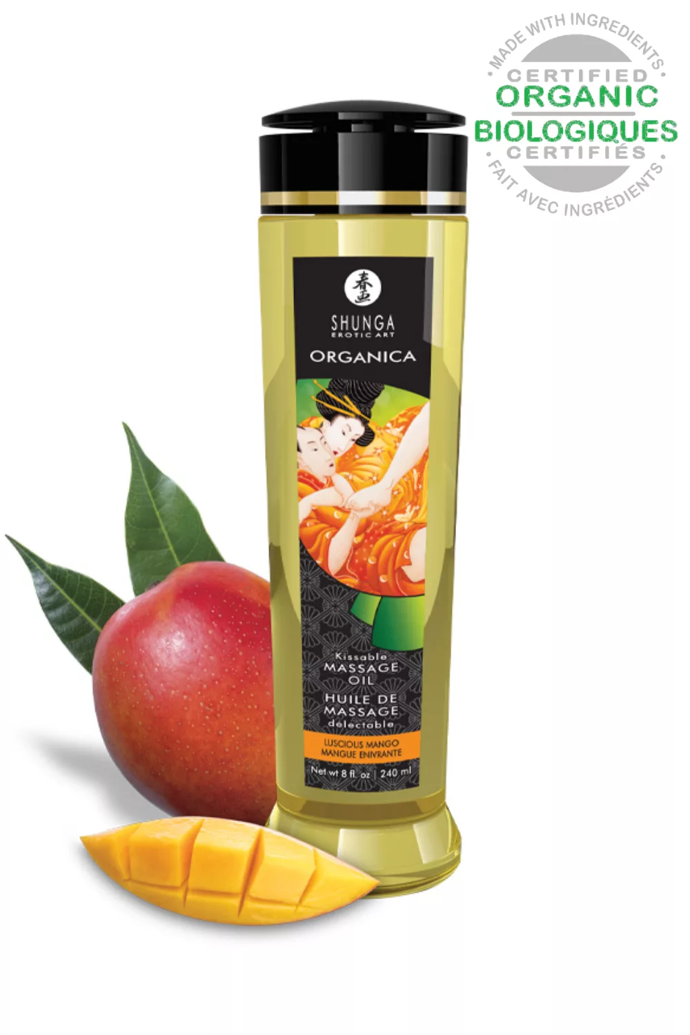 Huile de Massage Organica Mangue Enivrante 240 ml Shunga