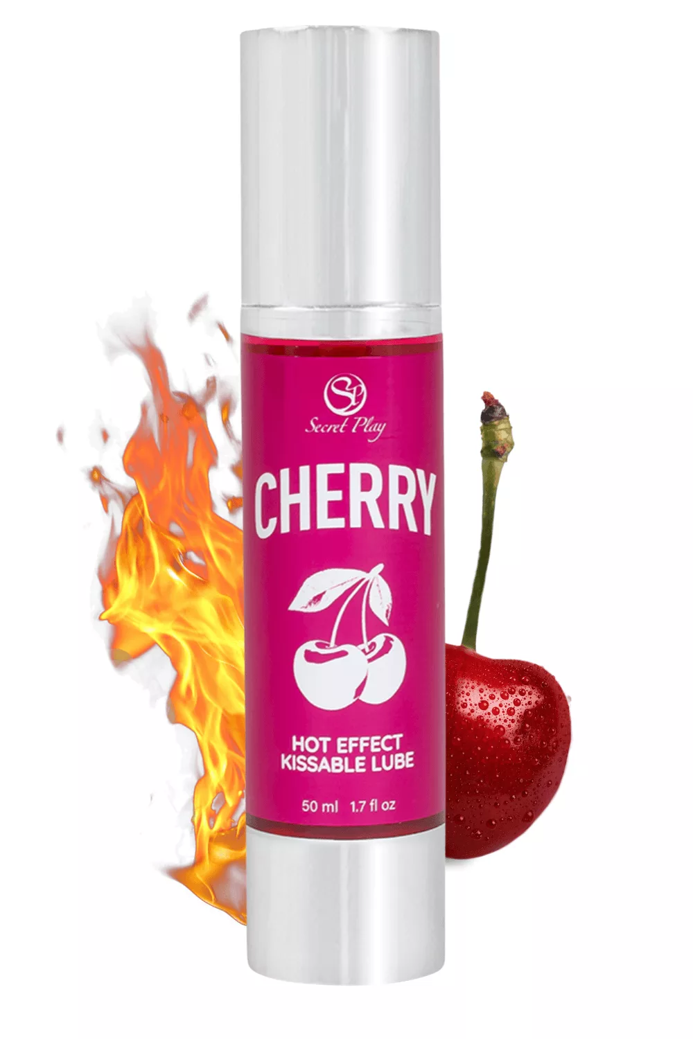 2 en 1 Lubrifiant et huile de massage cerise chauffant