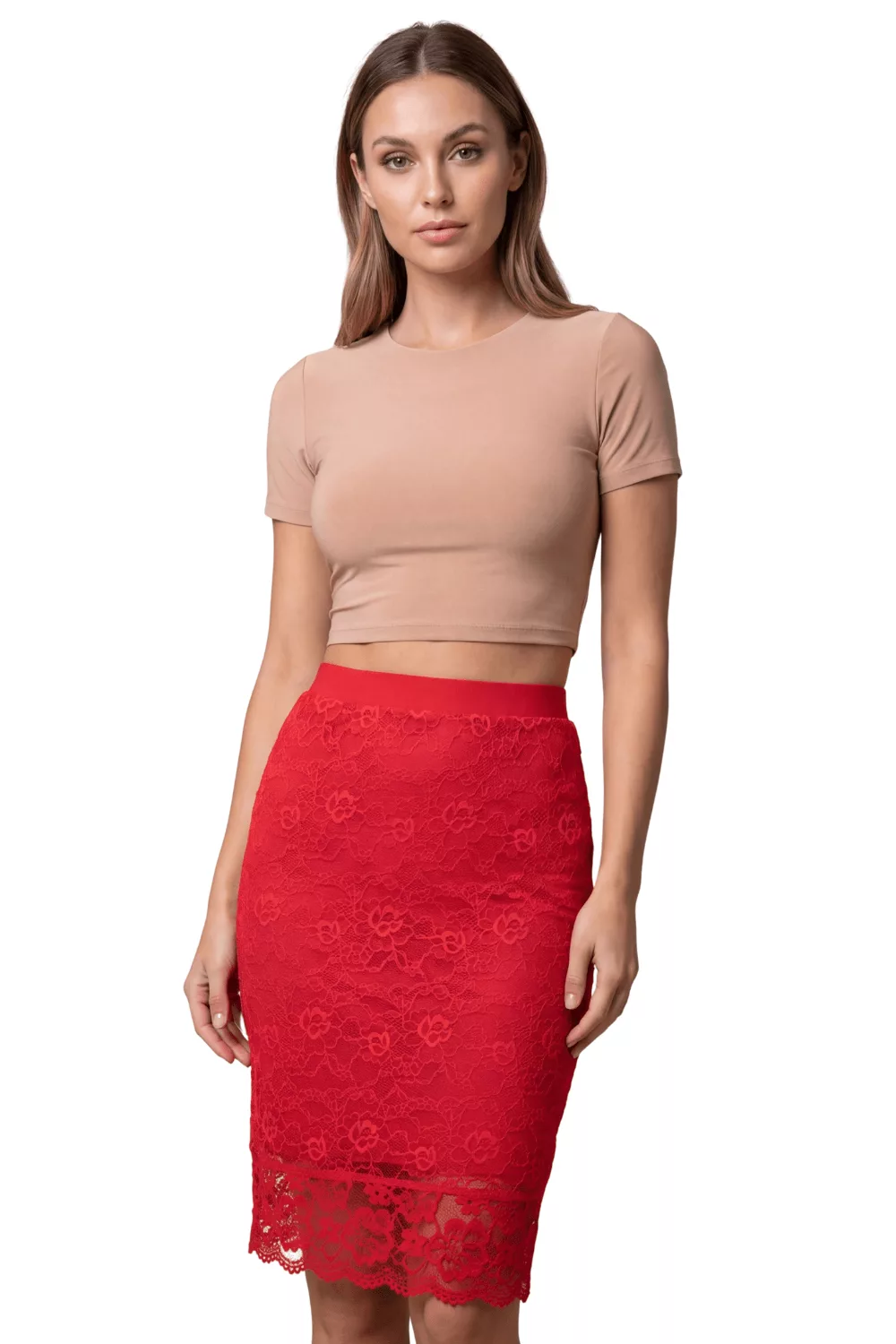 Jupe longue rouge Catalina